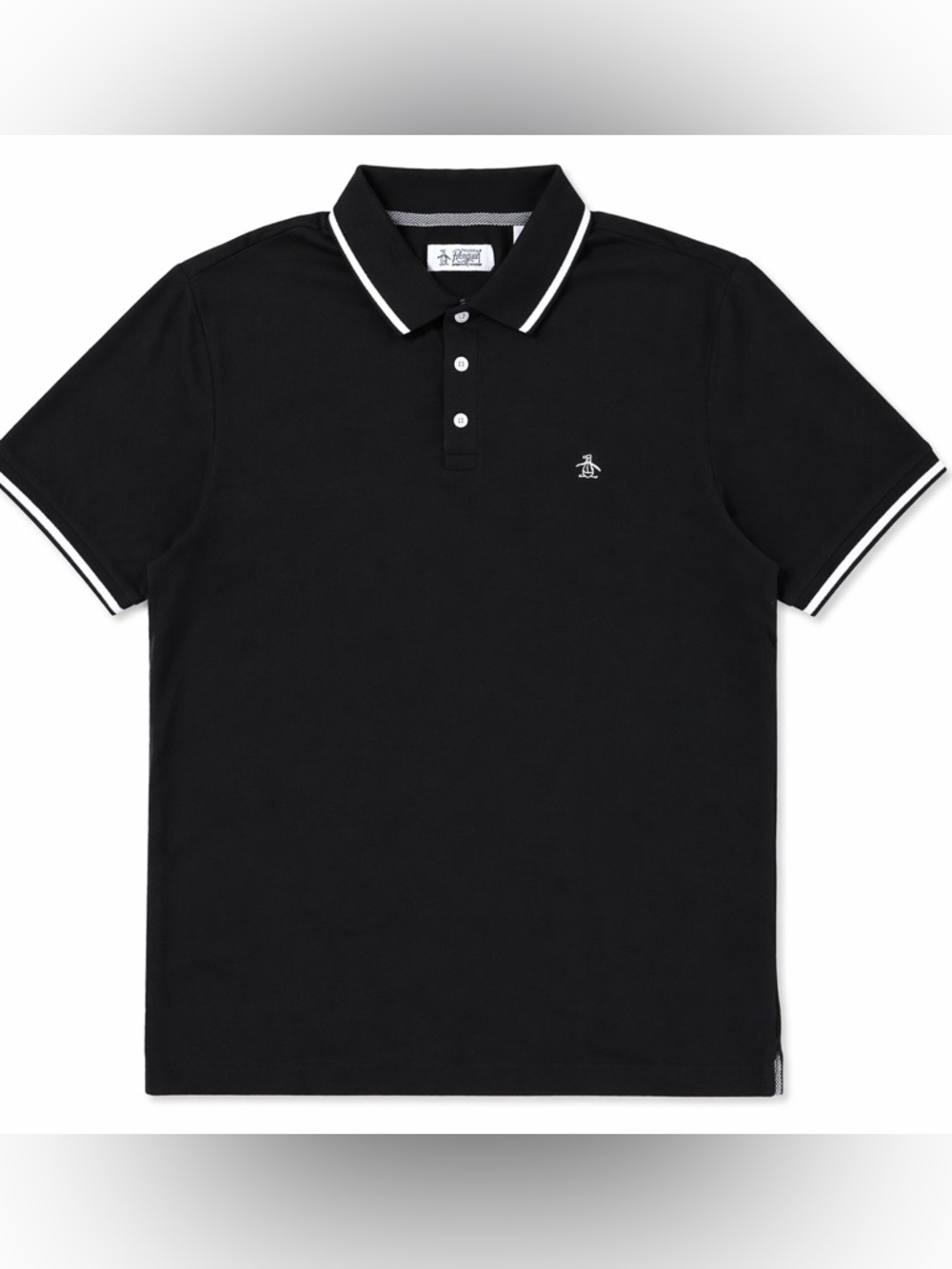Original Penguin Black Polo Shirt Men’s Large Classic Fit Short Sleeve Logo
